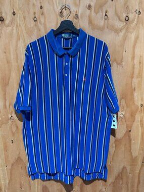 Polo Ralph Lauren vertical stripe polo blue XL